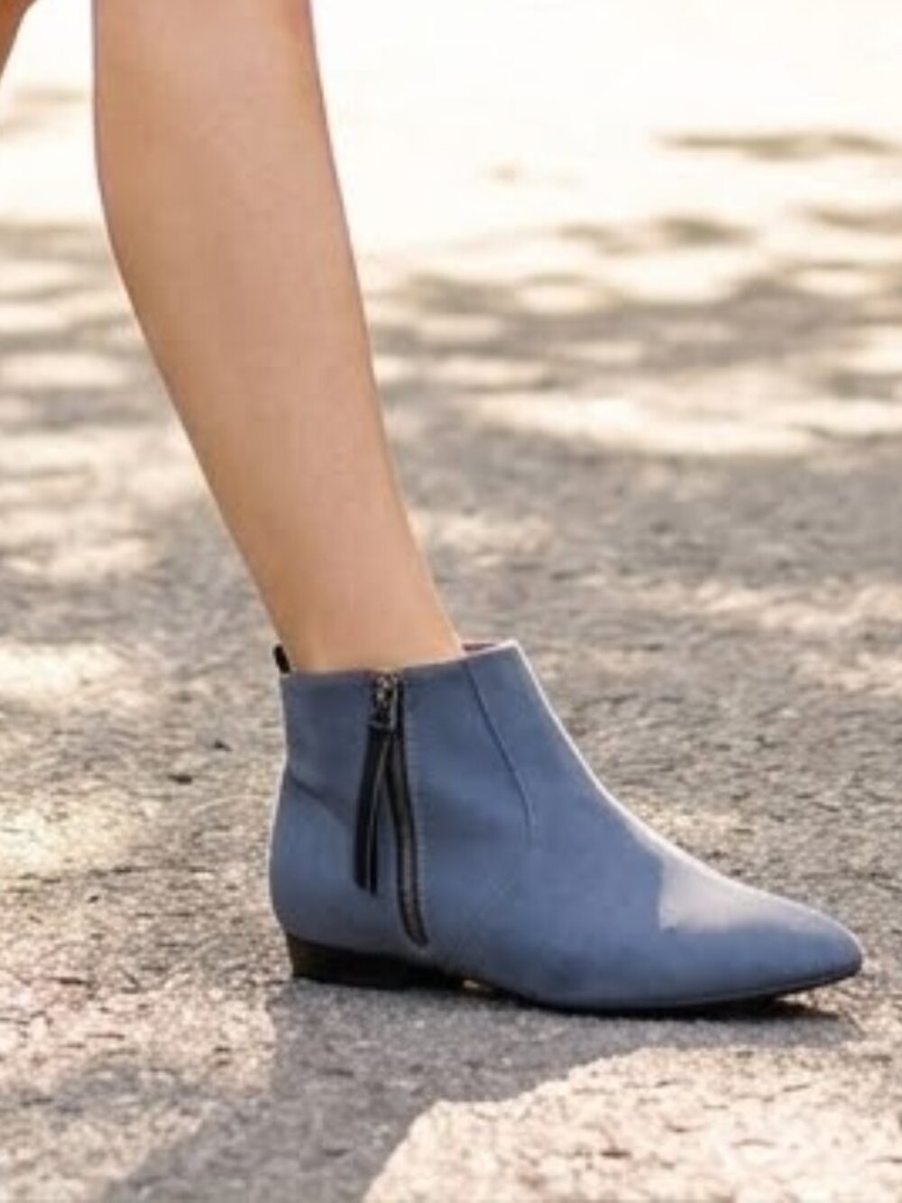 NEW Reiss Nineteen Seventy-One Lara Flat Denim Ankle Bootie Low Boots 38
